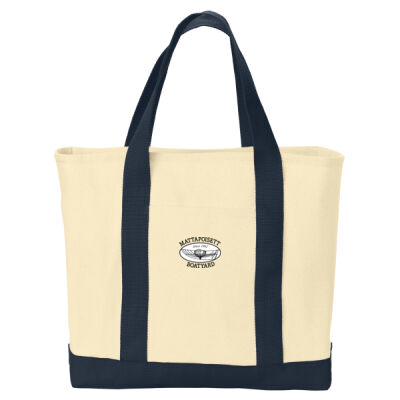 MATTAPOISETT BOATYARD - Ideal Twill Two Tone Shopping Tote Thumbnail