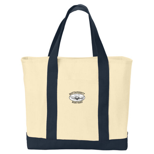 MATTAPOISETT BOATYARD - Ideal Twill Two Tone Shopping Tote Thumbnail